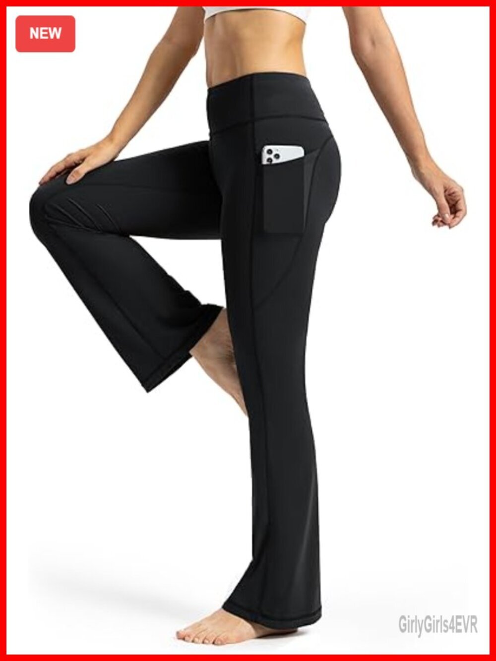 High Waist Bootcut Yoga Pants with Pockets 26/28 Inseam